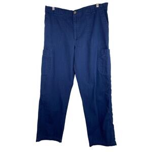 Carhartt C54108T Size L Blue Flex Waist Straight Leg Cargo Scrub Pants